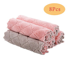 Load image into Gallery viewer, 8PCS Microfiber Kitchen Towel Absorbent Dish Cloth Non-stick Oil Washing Kitchen Rag Household Tableware Cleaning Wiping Tools
