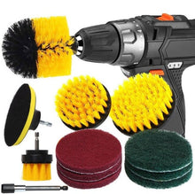 Load image into Gallery viewer, 14Piece Drill Brush Attachments Set cleaning brush for drill, Shower, Tile and Grout All Purpose Power Scrubber Cleaning Kit D30
