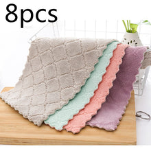 Load image into Gallery viewer, 8pcs Household Super Absorbent Microfiber Towel Kitchen Dish Cloth Non-stick Oil Washing  Rag  Tableware Cleaning Wiping Tools
